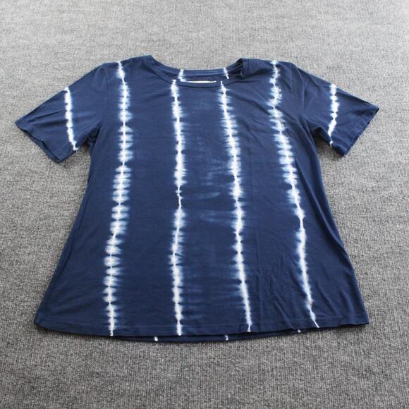 Johnny Was Calme Shirt Medium Collab Tie Dye Blue White Crewneck Casual Cool - Picture 1 of 7